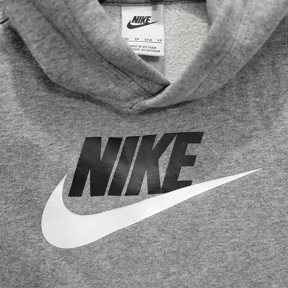 Nike Kids Gray Pullover Hoodie Sweatshirt Logo Graphic Size XS - Picture 3 of 6
